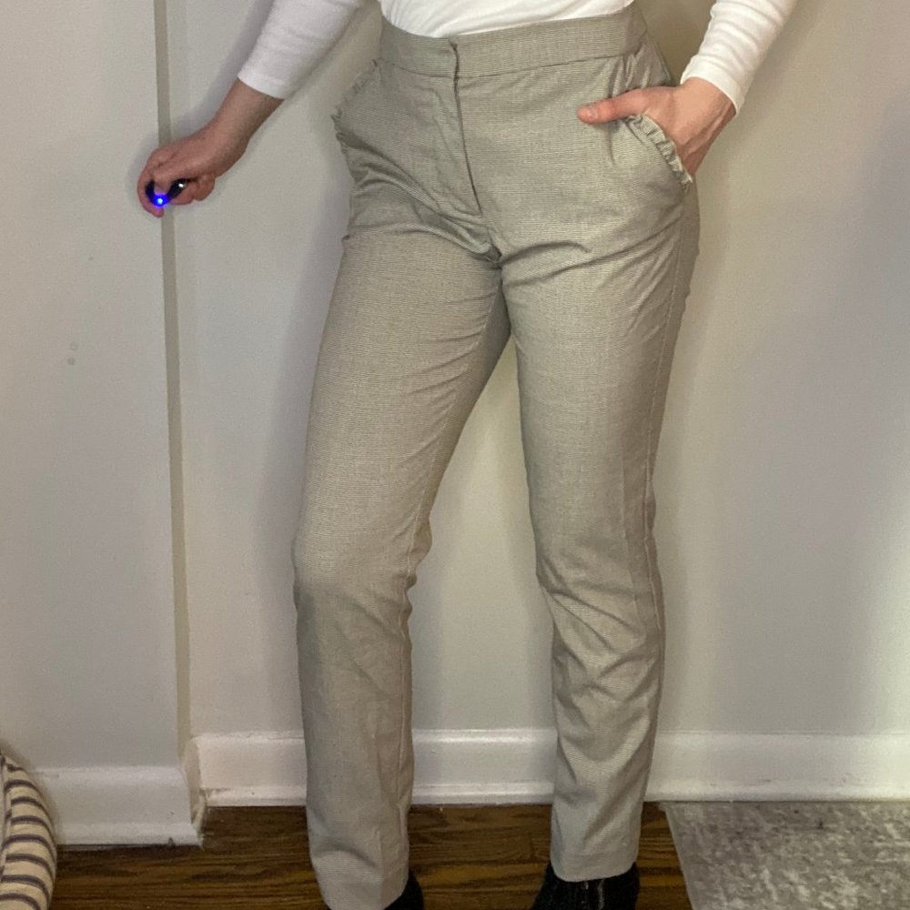 Zara Houndstooth Straight Leg Pants